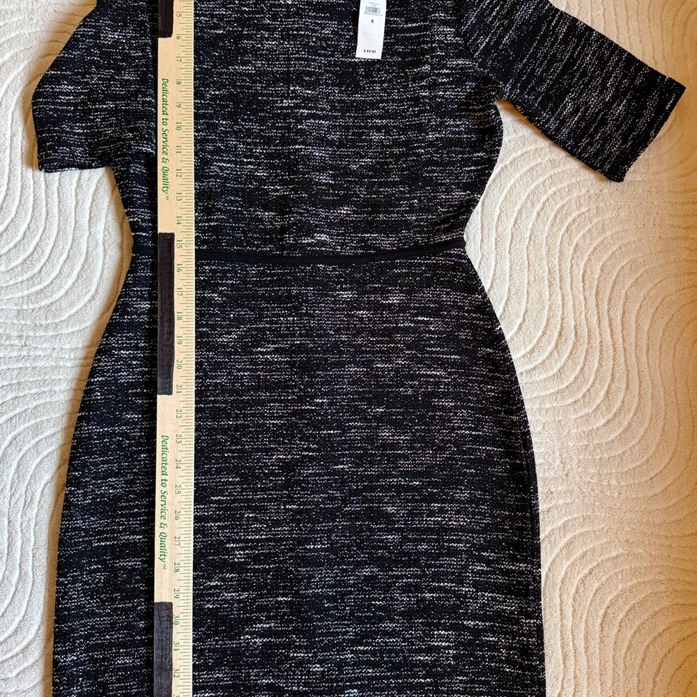 Banana Republic Black and White Midi Sheath Dress